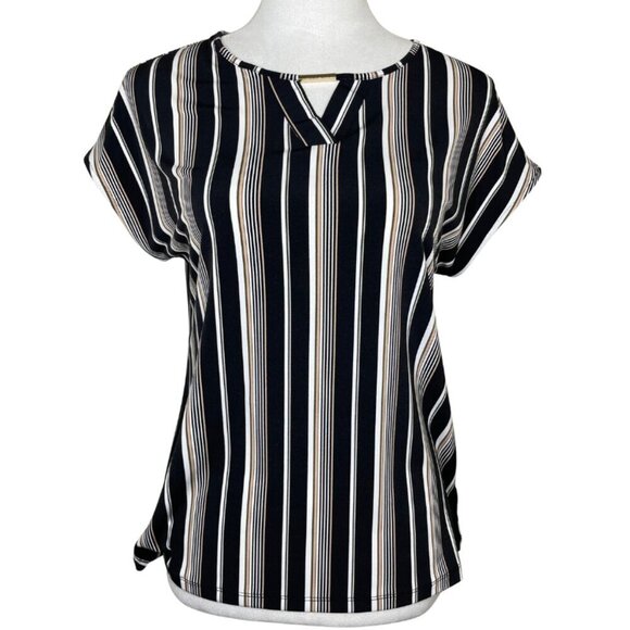Liz Claiborne Tops - Liz Claiborne Women's Career Striped Keyhole Neck Blouse Top Career size XS